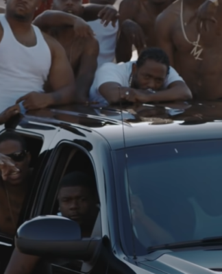 Kendrick Lamar in car in music video for "Element"