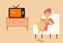 Channel Orange Being Watched On TV By Woman With Book