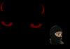 Minimalist depiction of Satan lurking behind rapper Yeat