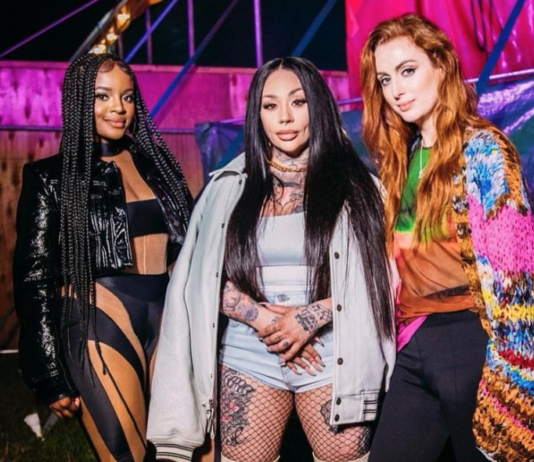 Original Sugababes members at the 2022 Glastonbury Festival